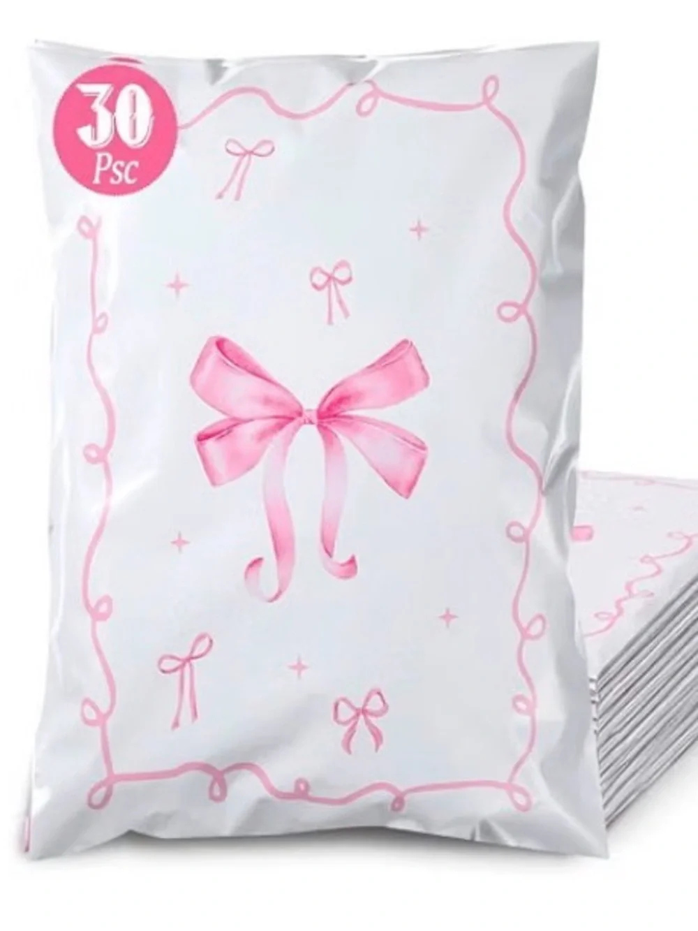 Choose your Pink Bow Poly Mailer Pack of 30 - 10”x 13”
